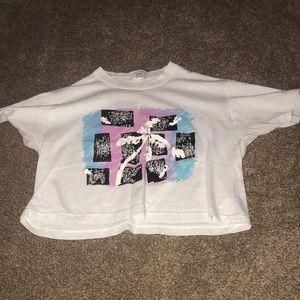 White t shirt crop top